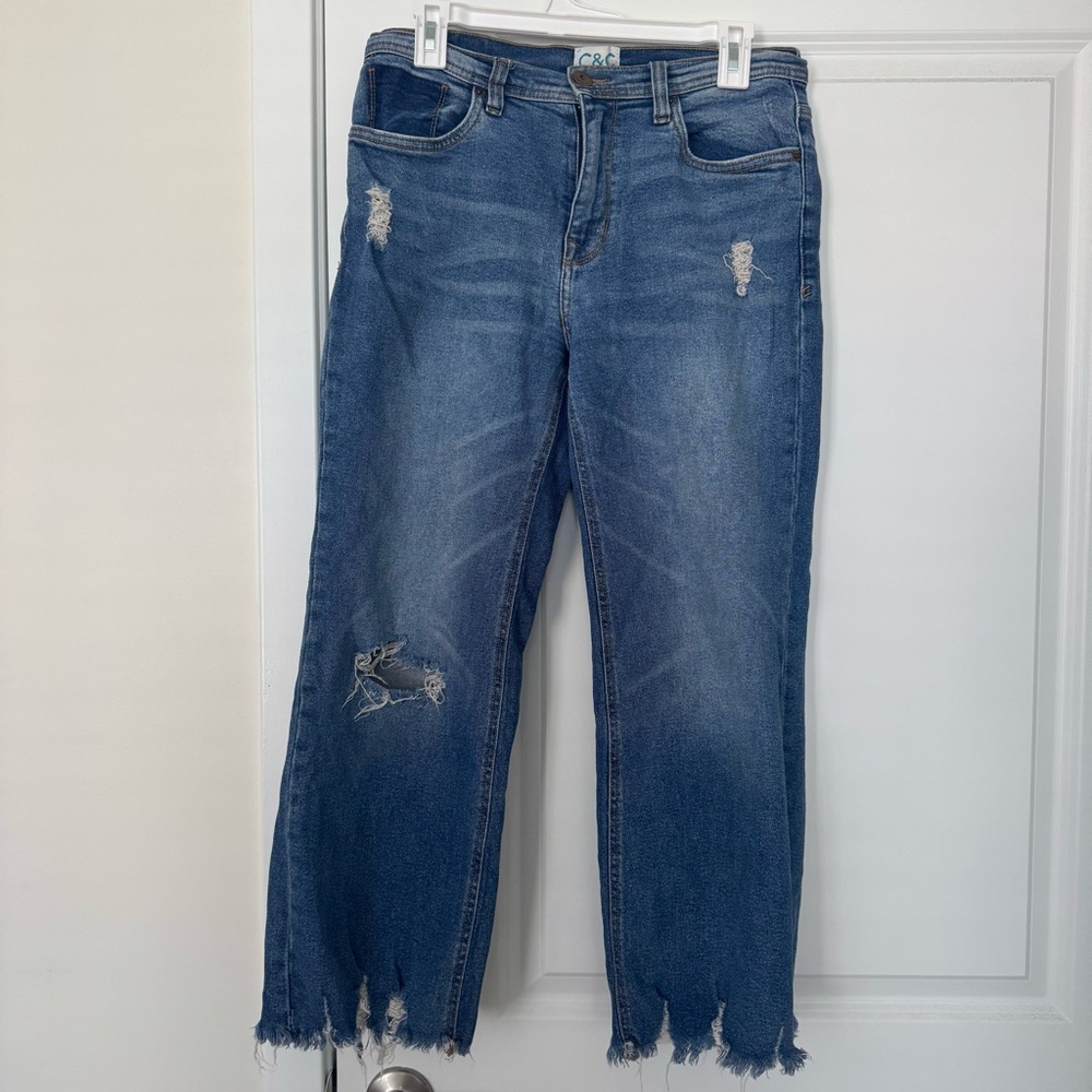 C.C California Midrise Women's Distressed Denim Blue Jeans Size 8/29